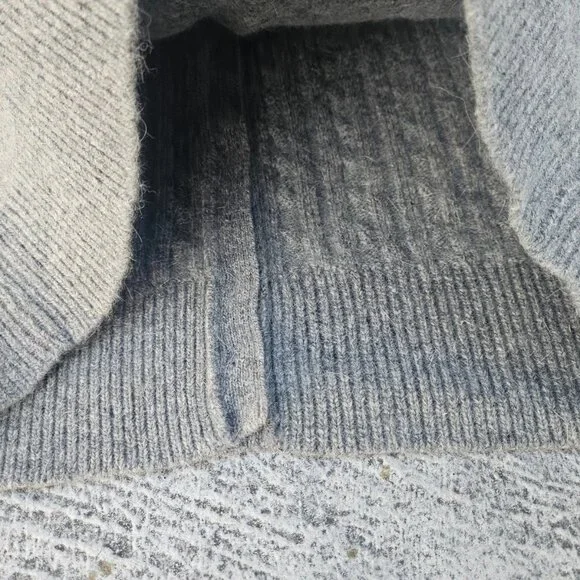 Nina Patrick Women Cardigan Sweater Button Front Gray Lamp Wool Size S - Picture 9 of 9